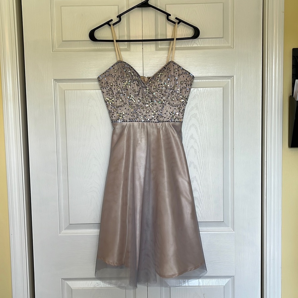 Tan Tea Length Dress